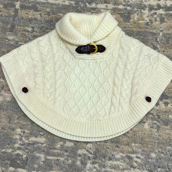 Janie and Jack Other - Janie and Jack cream knit equestrian style cape size 6-12